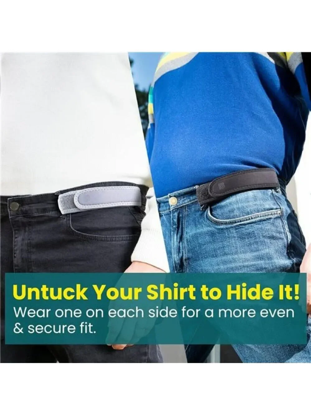 BeltBro Pro No Buckle Belt Men Women Elastic Invisible Adjustable TSA Safe